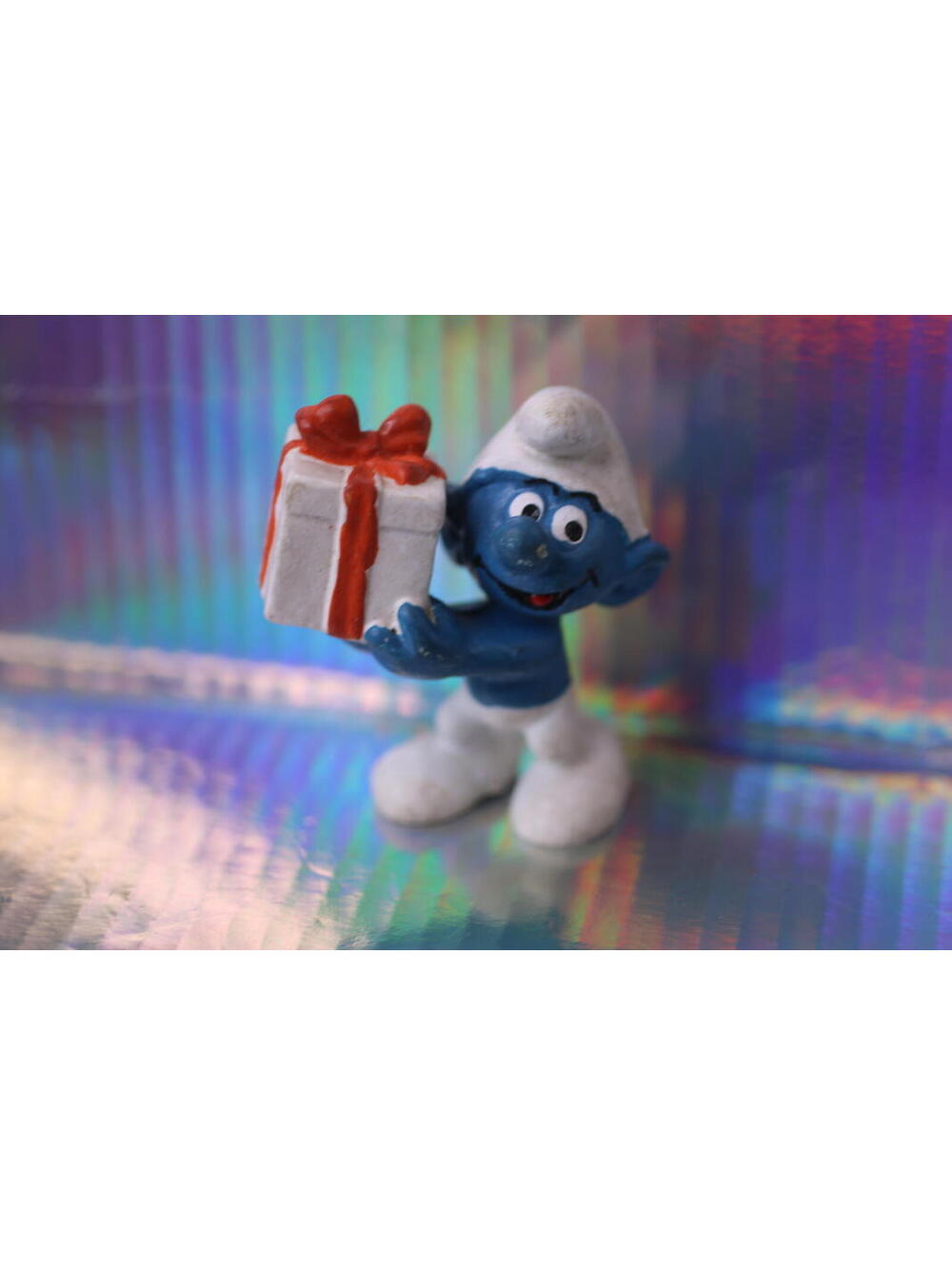 Smurfs 20086 Present Carrying Smurf Gift Jokey Vintage Schleich Figure PVC 1976